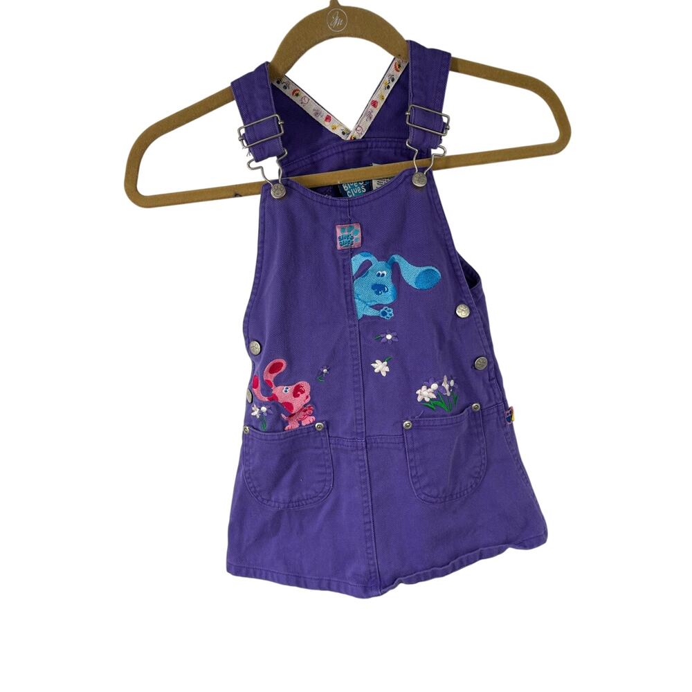 Vintage 90s Y2K Blue's Clues Purple Overall Dress Size 5 Toddler